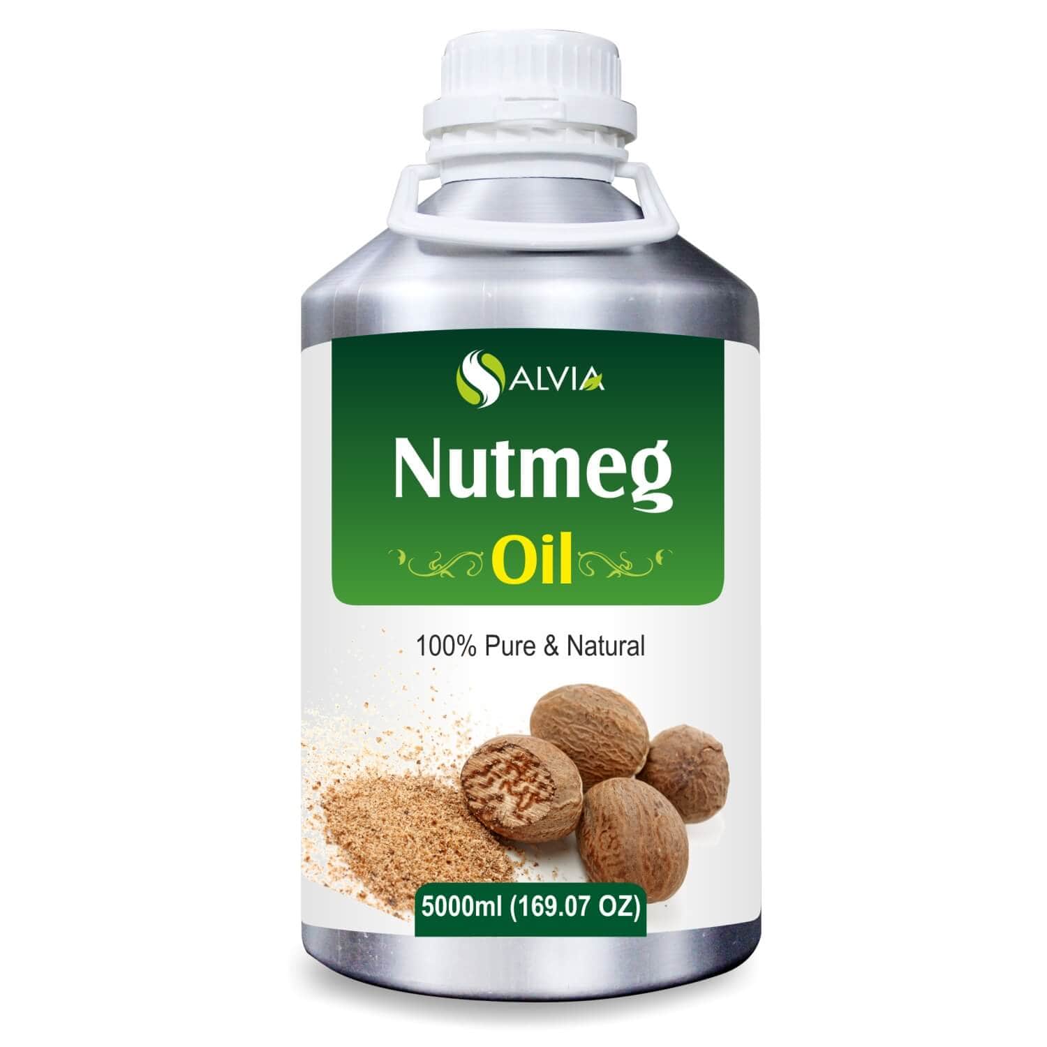Salvia Natural Essential Oils 5000ml Nutmeg Oil (Myristica Fragrans), Natural Essential Oil Reduces Pigmentation, Acne Scars & Tones The Skin, Boost Hydration, Hair Care, Aromatherapy & More Salvia Natural Essential Oils 5000ml Nutmeg Oil (Myristica Fragrans), Natural Essential Oil Reduces Pigmentation, Acne Scars & Tones The Skin, Boost Hydration, Hair Care, Aromatherapy & More
